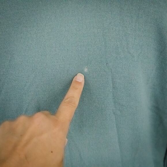 Rebecca Taylor Size XS Blue Mock Ruffle Neck Long Sleeve Merino Wool Sweater - Picture 5 of 9